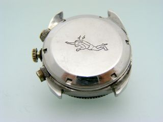 Vintage Mervos Breitling Diver Chronograph,  to restore,  steel case screw back 5