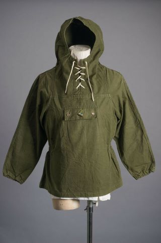 VTG 1950 ' S Military Lace Up Smock Parka Jacket 2