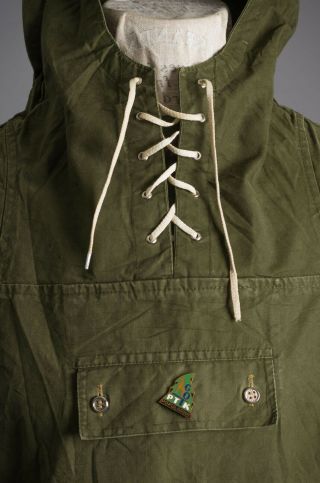 VTG 1950 ' S Military Lace Up Smock Parka Jacket 4