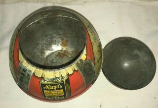 ANTIQUE MAYO ' S CUT PLUG MAMMY ROLY POLY BLACK AMERICANA TOBACCO TIN LITHO CAN 9