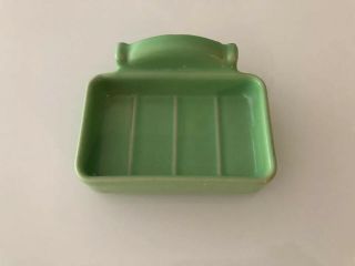 Vintage Antique Green Ceramic Soap Dish Wall Mountable