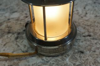 Antique 1930 ' s Chase Miniature Chrome Lamp Light Lantern Frosted Glass Electric 3