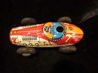 Vintage Marx Toy Race Car Tin 7 Speedway Racer Parts Great Paint