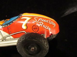 VIntage Marx toy race car tin 7 Speedway racer parts GREAT PAINT 2