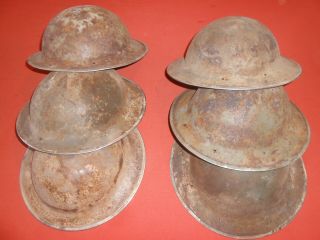 British Army : X 6 G.  Britain Army Iron Helmets Only Shell.