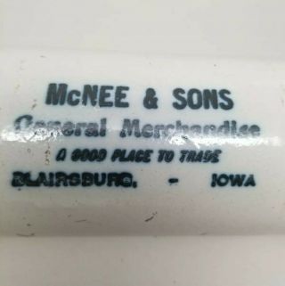 Advertising Red Wing Stoneware Rolling Pin McNEE & SONS BLAIRSBURG IOWA Antique 2