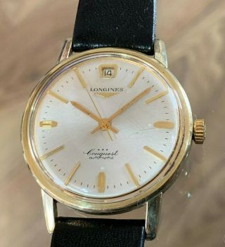 Vintage Longines Conquest Automatic With Date Gents Wrist Watch Caliber 291