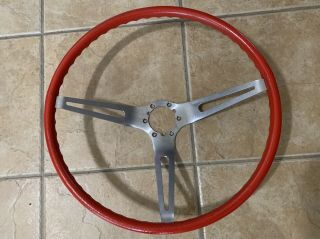 C2 Gm 3 Spoke Comfort Grip Rare Red Steering Wheel 63 - 67 Corvette Buick Vtg