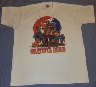 Vintage 1993 Rare Grateful Dead Empire State Ny Map Liquid Blue T - Shirt Xl