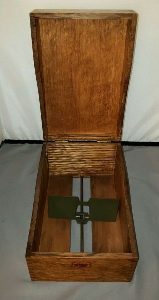 WEIS Wooden Oak Recipe Box / Card File Vintage Label Intact 5