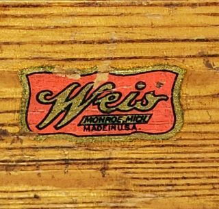 WEIS Wooden Oak Recipe Box / Card File Vintage Label Intact 6