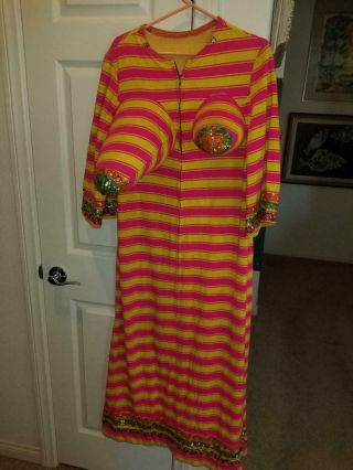 TRUDY WAYNE`s OWNED & STAGE WORN PINK & YELLOW GOWN WITH BOOBS FROM HER ESTATE 2