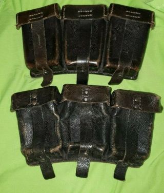 Wwii German K98 Ammo Pouch Set 1941 Kriegsmarine Or Panzer