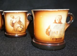 Warwick Antique IOGA Set Of 6 Porcelain Coffee Cups W/ Hand Painted figures 2