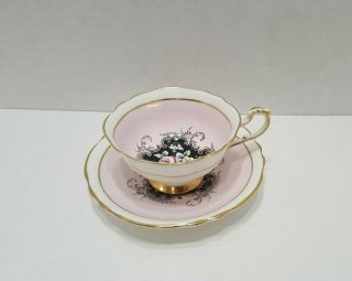 Vintage Pink Floral Paragon Bone China Tea Cup And Saucer