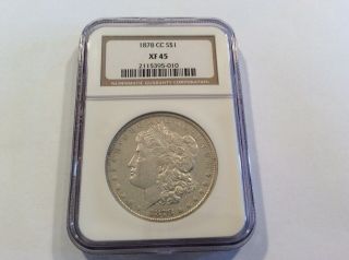 1878 Cc Morgan Silver Dollar (vintage Ngc Case) Grade Xf45, .  2176