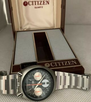 rare vintage citizen Bullhead Chronograph 8110A GN.  4.  S Day Date MENS Wrist Watch 8