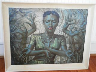 Vintage Tretchikoff Framed Print Hindu Dancer 1950 