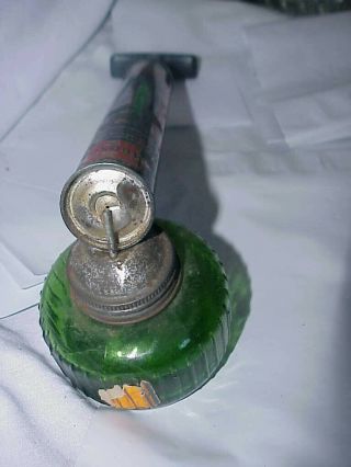 Vintage Hudson Sprayer Duster Usa 66 Green Glass Bottom