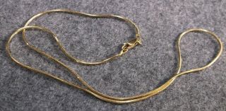 Vintage Nie 14k Yellow Gold Snake Chain W/lobster Claw Clasp