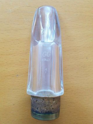 Vintage Pomarico Gg Italy Glass Cyrstal " 1 " Clarinet Mouthpiece