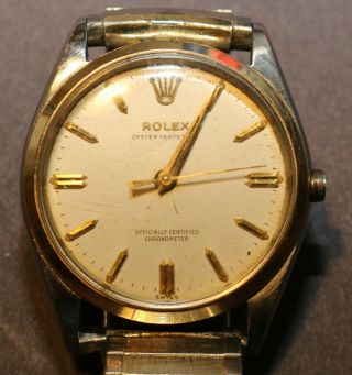 Vintage 1950 ' s ROLEX OYSTER PERPETUAL CHRONOMETER Men’s Watch 7