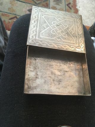 Indian Silver Plated Cigarette Box And Decorated Brass Pill Box 5