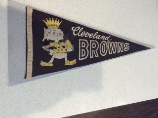 Vintage Cleveland Browns Champion Crown On Elf Pennant