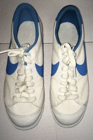 RARE Vtg 80s Nike Canvas Tennis Sneakers Shoes All Court Swoosh Mens 8.  5 8
