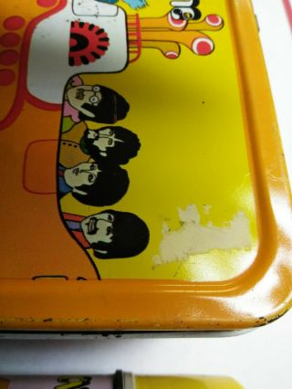 Vintage Complete Beatles Yello Submarine Lunchbox & Thermos King - Seeley 1968 4