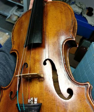 Antique RARE Paris violin fiddle labeled NICOLAS LUPOT FULL SIZE 4/4 for repair 3
