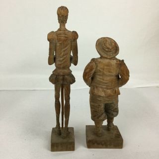 Don Quixote & Sancho Panza Carved Wooden Figurines - 1950’s - Ouro Espana 5