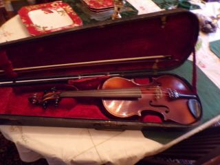 Vintage Fiddlers Violin In Wooden Case