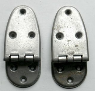 Antique General Store 2 Cooler Icebox Door Hinges Nickel Plated Brass 6 Avail.