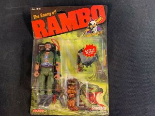 Vintage Snakebite The Enemy of Rambo S.  A.  V.  A.  G.  E.  Action Figure Coleco On Card 2