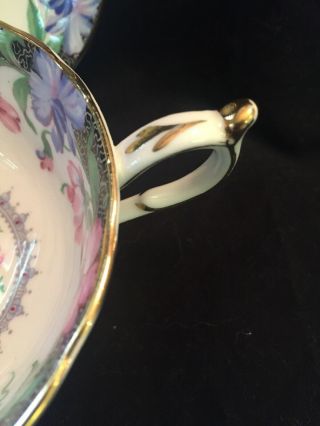 Vintage Paragon Sweet Pea Pink & Blue Fine Bone China Tea Cup & Saucer England 7