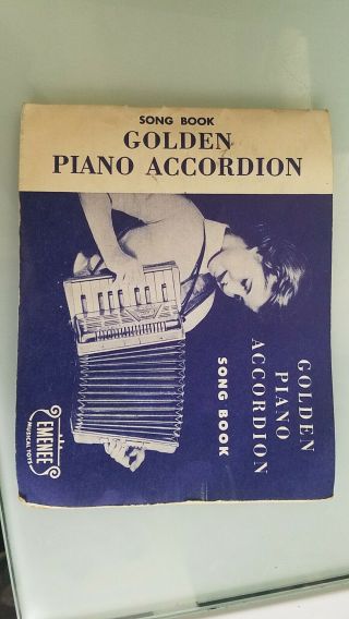 RARE 1950 ' s Collectors Vintage EMENEE Musical Toys Golden Piano Accordion 6