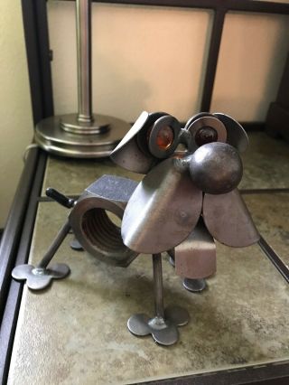 Art Deco Cast Iron Steel Gray Hound Dog Statue