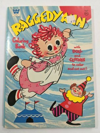 Whitman Raggedy Ann Coloring Book 1971 1650 Vintage With Paper Doll