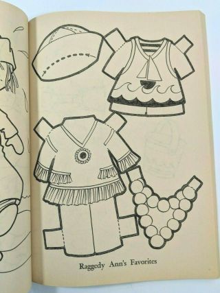 Whitman Raggedy Ann Coloring Book 1971 1650 Vintage with Paper Doll 5