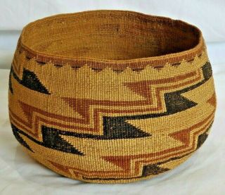 Antique Hupa Native American Indian Basket 4 1/2 " High