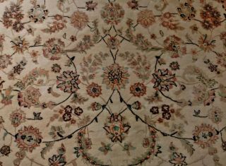 X Large Hand Tufted Silk & Wool Oriental Rug HANDMADE CARPET FLORAL Agra Keshan 5