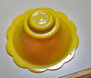 Best Antique Imperial Yellow Chinese Peking Glass Lotus Design Top Bowl 4