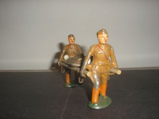 Vintage Barclay Toy Lead Soldier - 4 Piece STRETCHER WOUNDED MEDIC 2