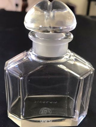 Stunning Vintage Rare Guerlain Signed Baccarat Crystal Perfume Bottle 3.  75 In