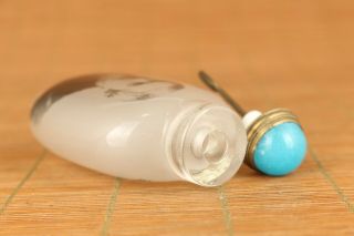 Rare old glass hand painting Virtual cloud master snuff bottle delicate gift 5