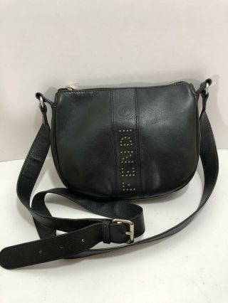 Vintage Fendi Crossbody Bag Black Leather Authentic