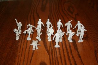 16 Vintage Marx 1963 Wwii Light Gray German Army Soldiers X - Mpc Timmee