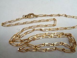 Vintage Marked 750 Italian 18k Yellow Gold Oval Diamond Cut Link Chain Necklace