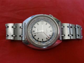 Rare Vintage Seiko World Time Gmt 6117 - 6400 Automatic Stainless Steel Watch